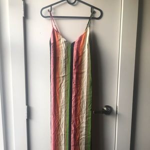 Reformation Boston Midi Dress Rainbow Striped